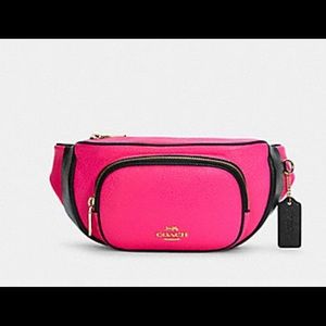 New - Coach Crossbody Belt Bag - Pink Leather